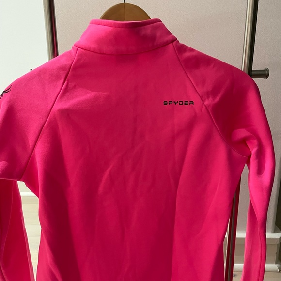 Spyder. Hot pink half zip mid layer. Girls size Large - Picture 3 of 4
